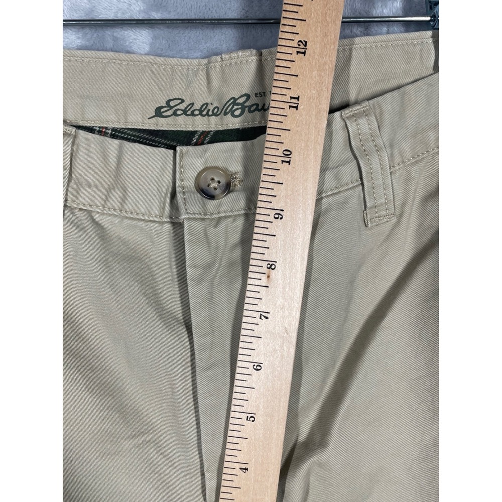Eddie Bauer Mens Flannel Lined Chino Pants Dark Khaki Plaid Lining 32x30 NEW - Picture 7 of 10